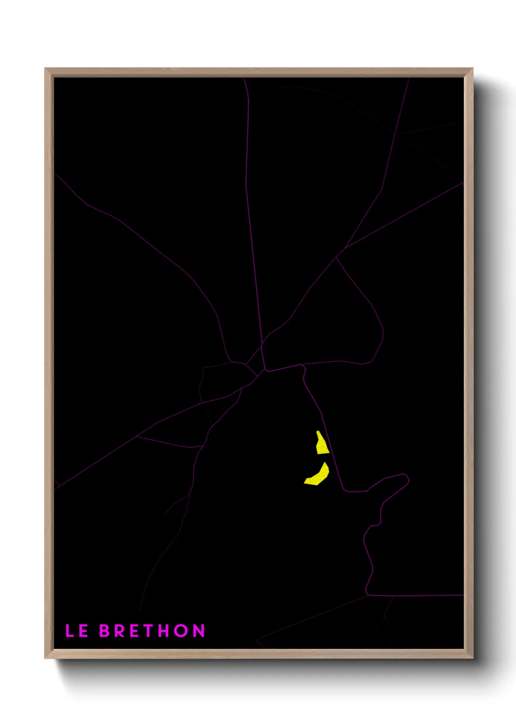 Une affiche de carte sur Le Brethon