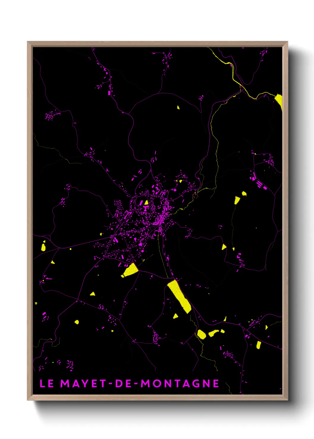 Une affiche de carte sur Le Mayet-de-Montagne