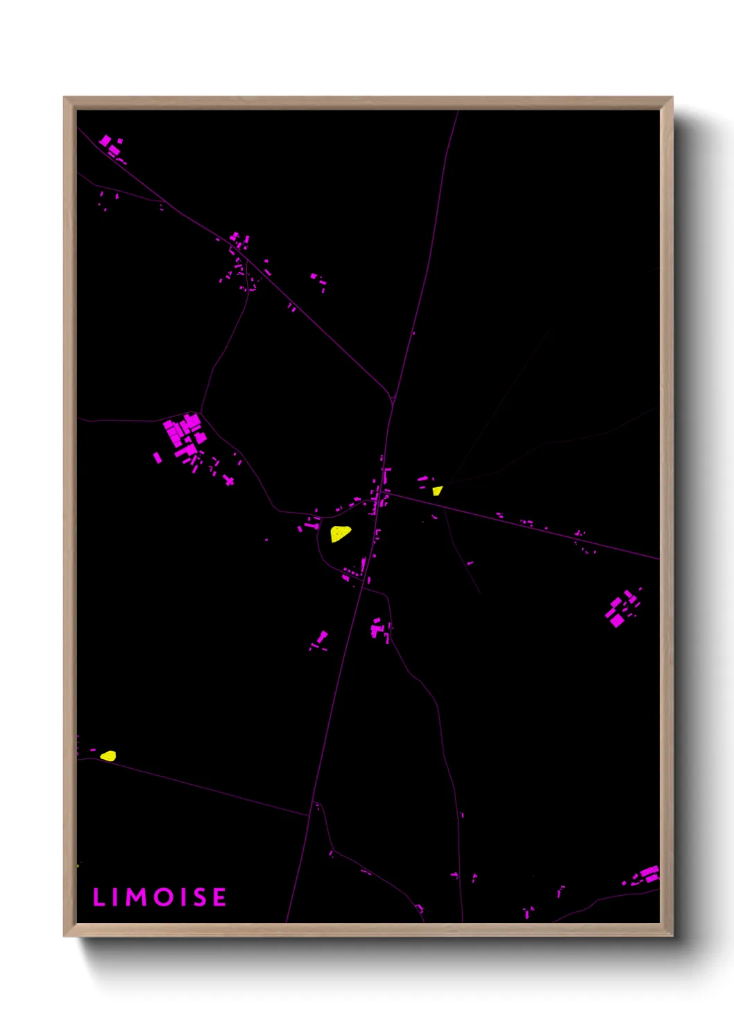 Une affiche de carte sur Limoise