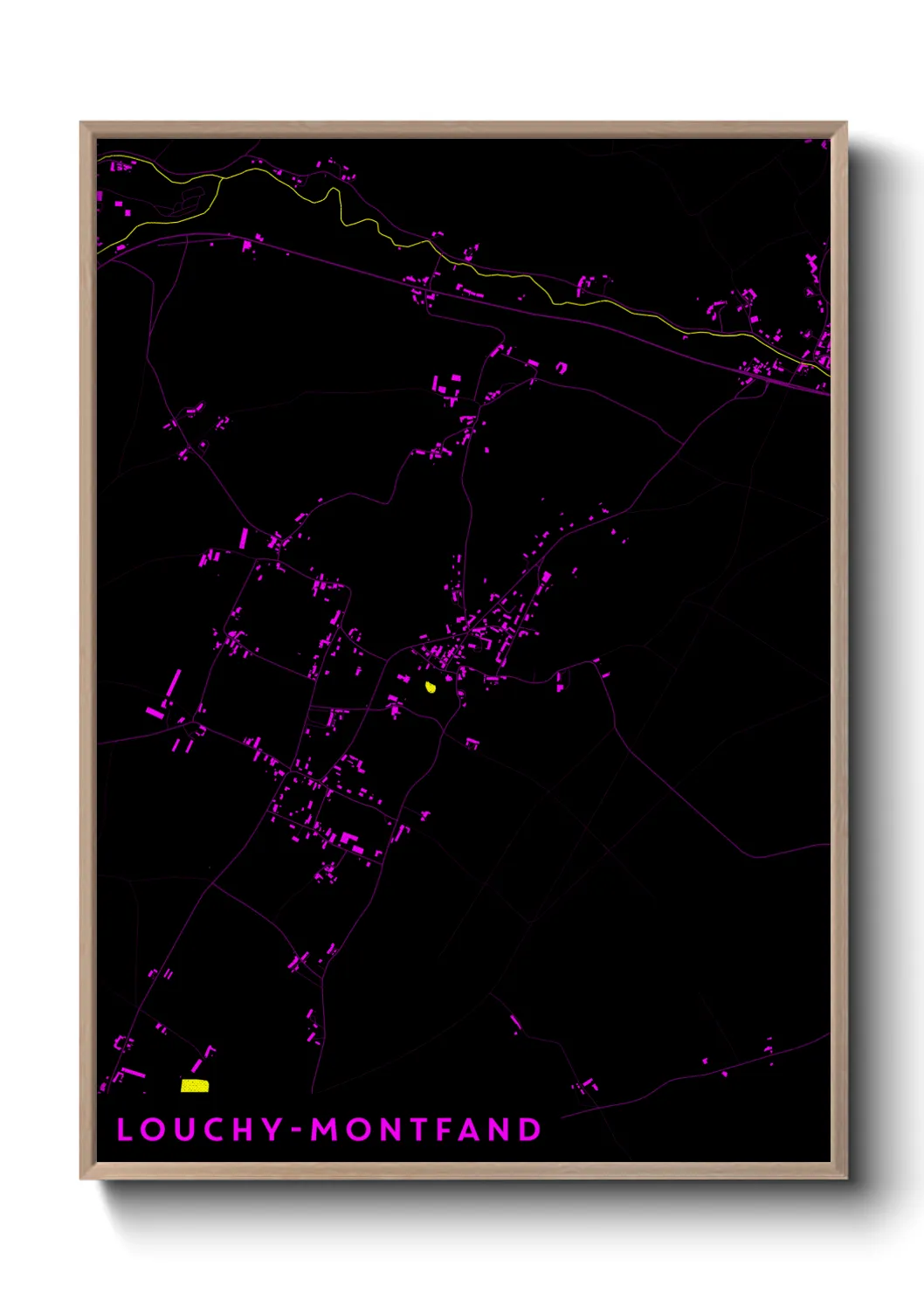 Une affiche de carte sur Louchy-Montfand