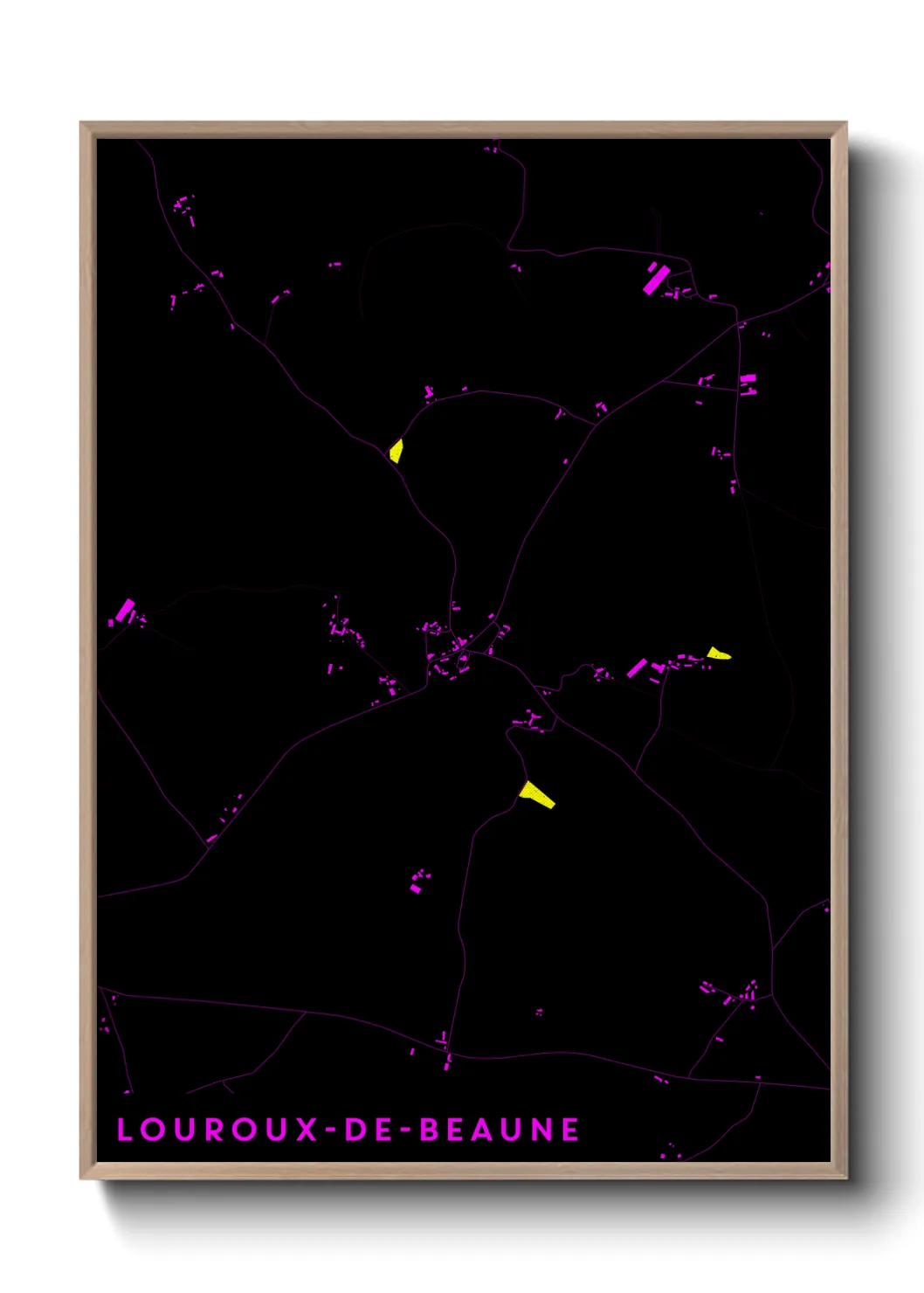 Une affiche de carte sur Louroux-de-Beaune