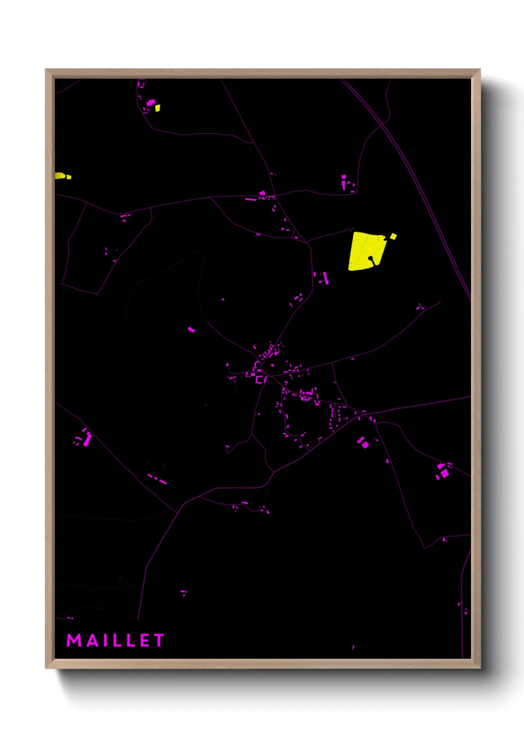 Une affiche de carte sur Maillet