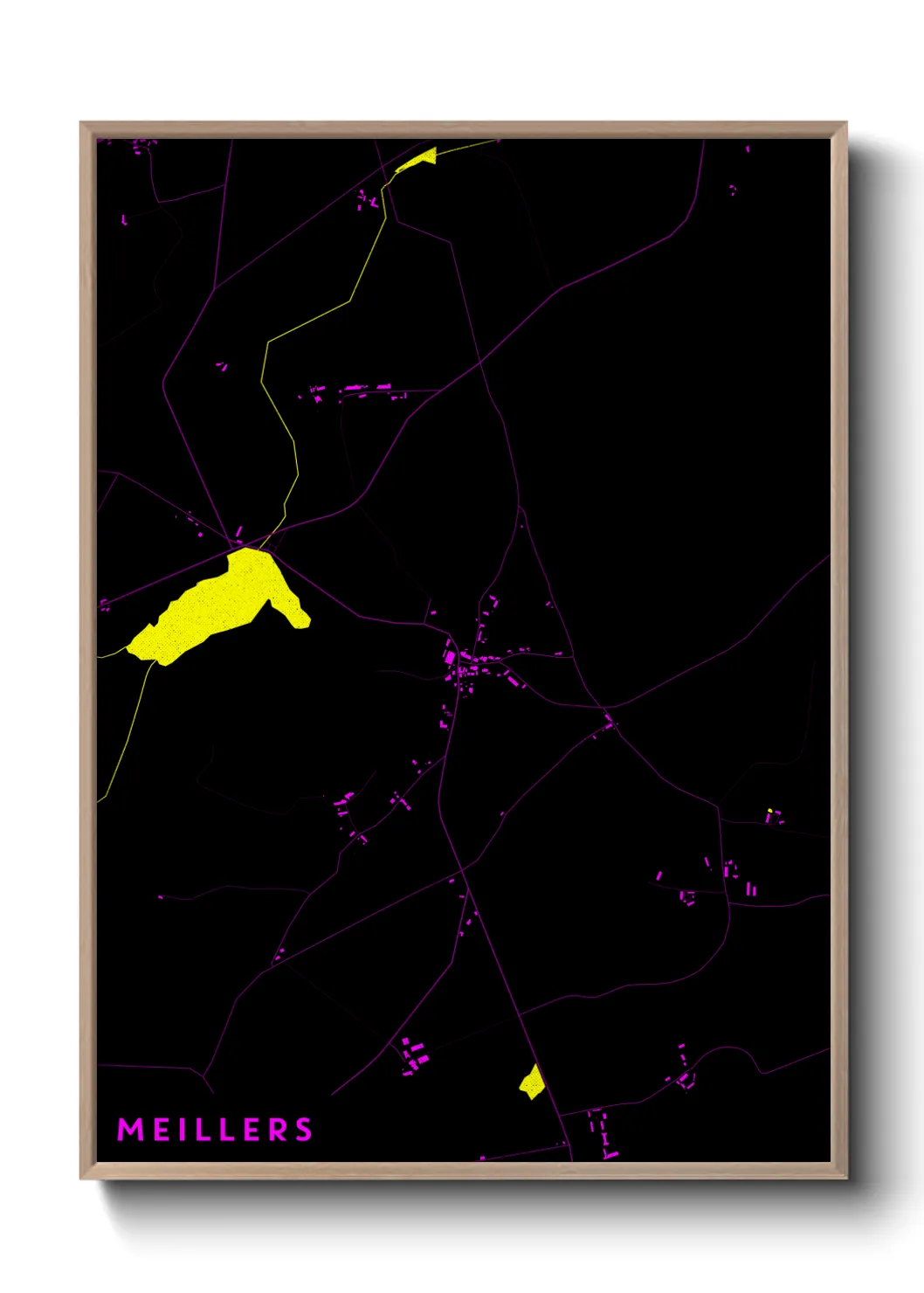 Une affiche de carte sur Meillers