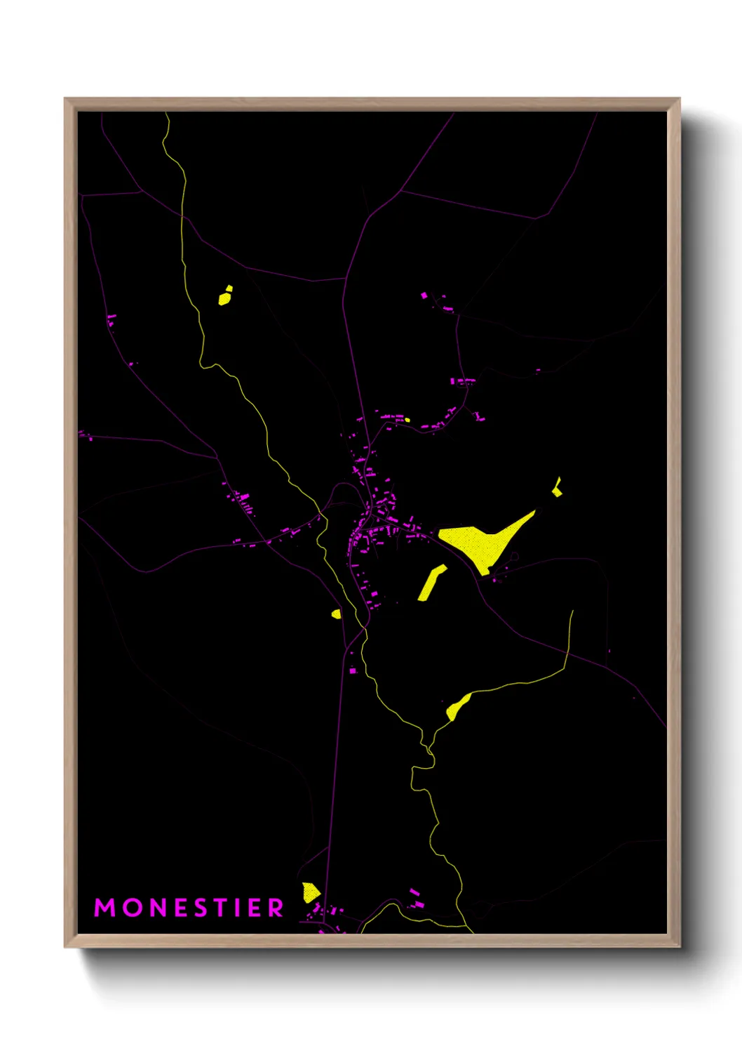 Une affiche de carte sur Monestier