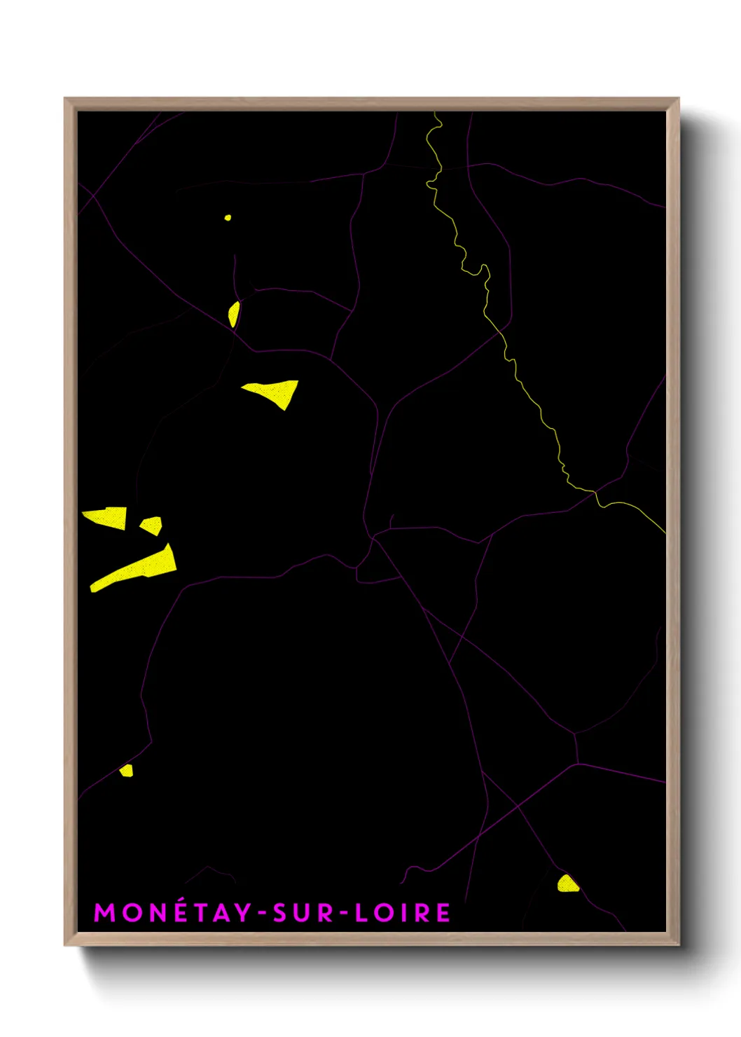 Une affiche de carte sur Monétay-sur-Loire