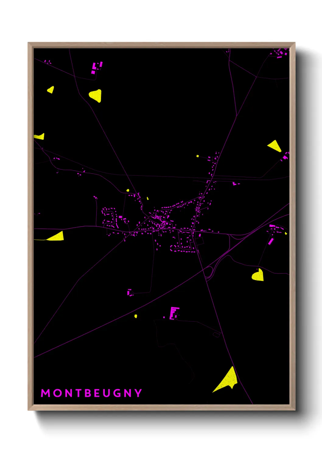 Une affiche de carte sur Montbeugny