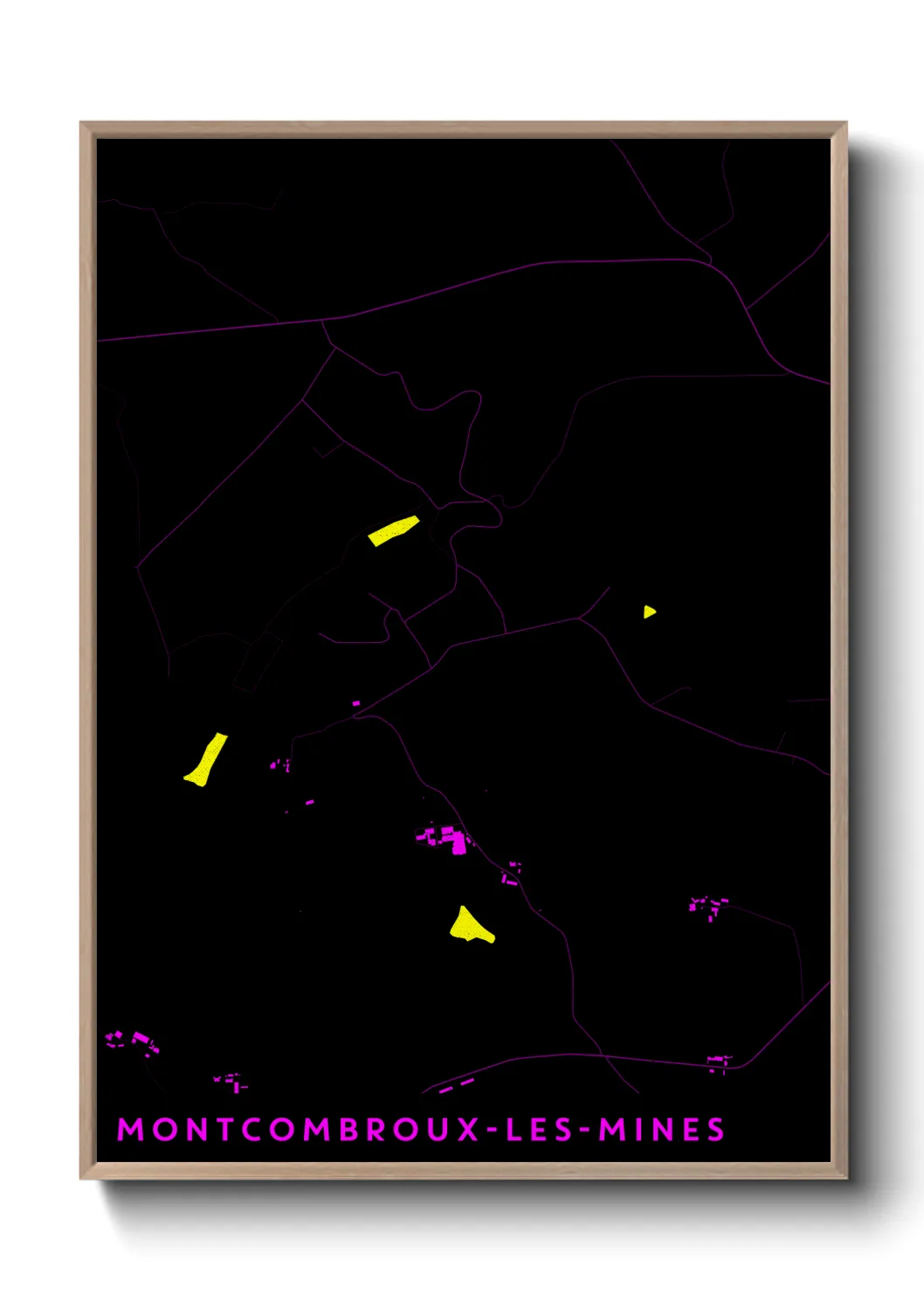 Une affiche de carte sur Montcombroux-les-Mines