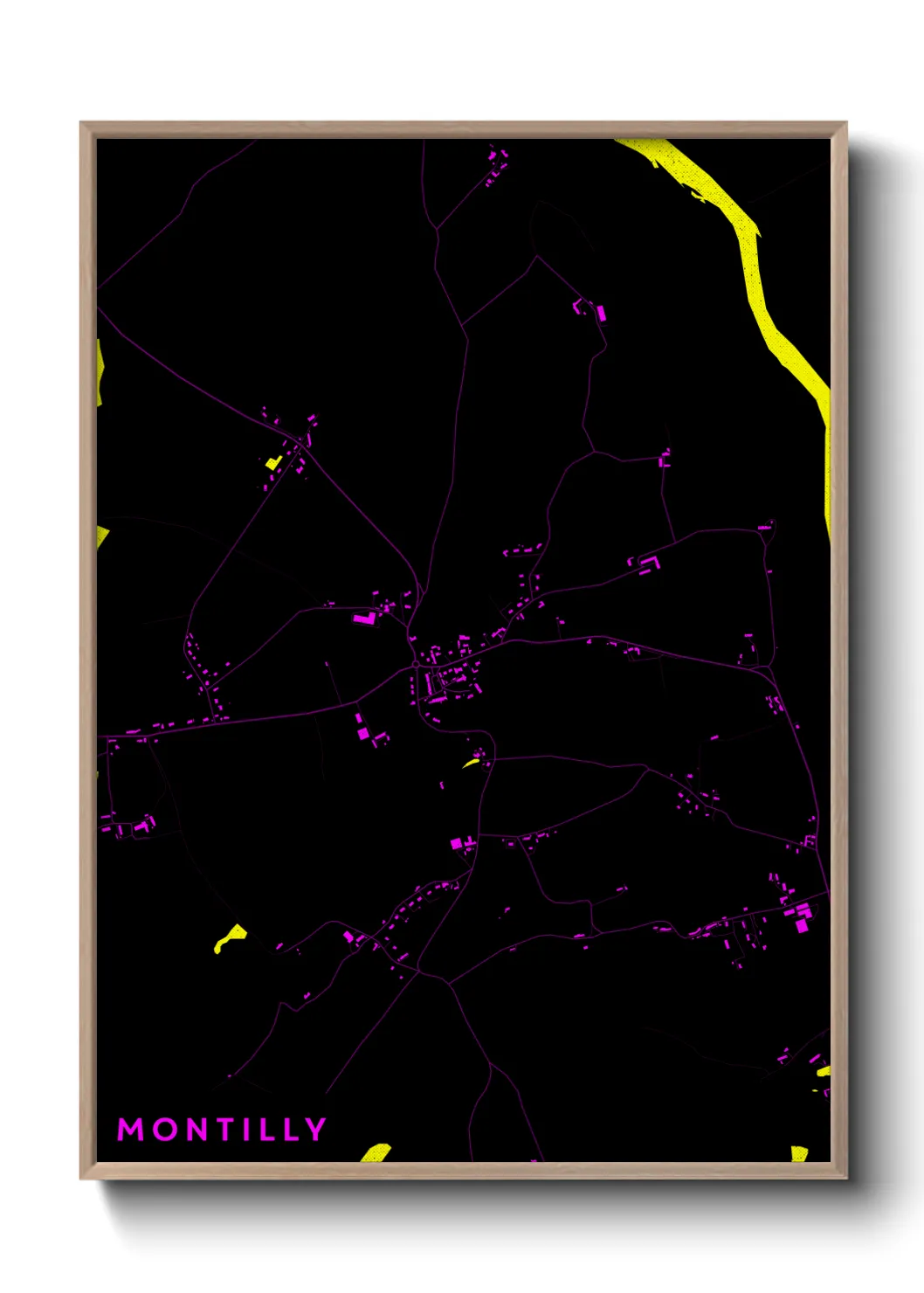 Une affiche de carte sur Montilly