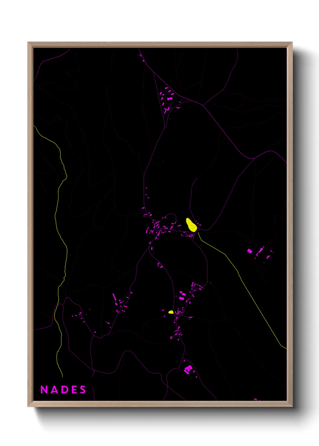 Une affiche de carte sur Nades