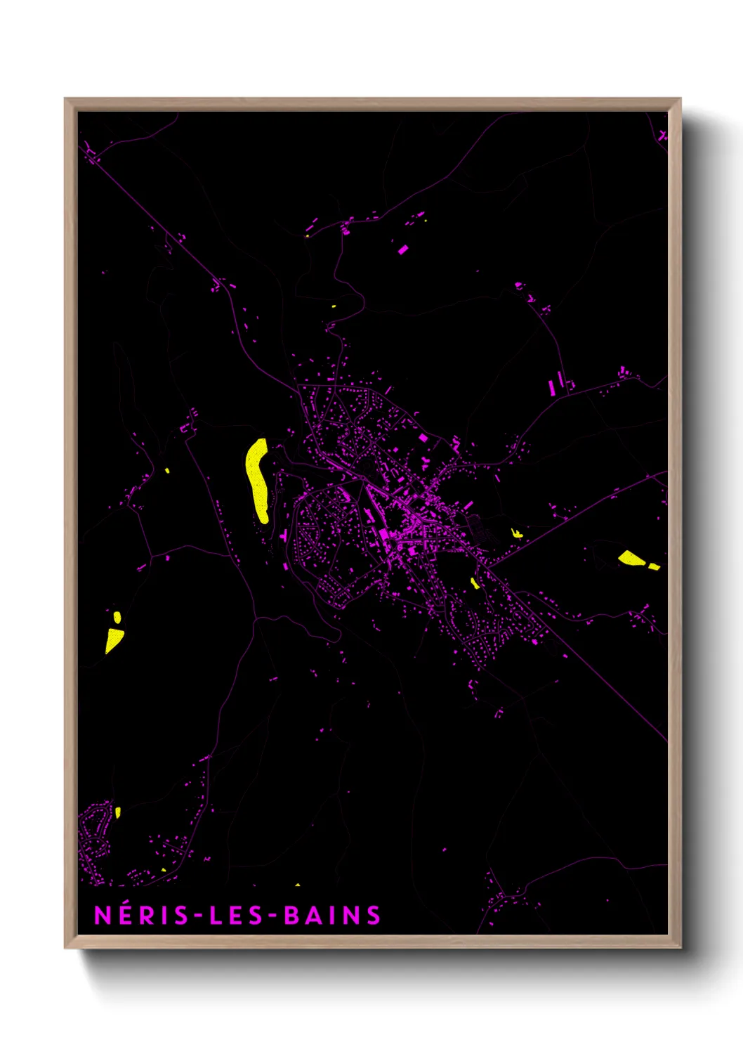 Une affiche de carte sur Néris-les-Bains