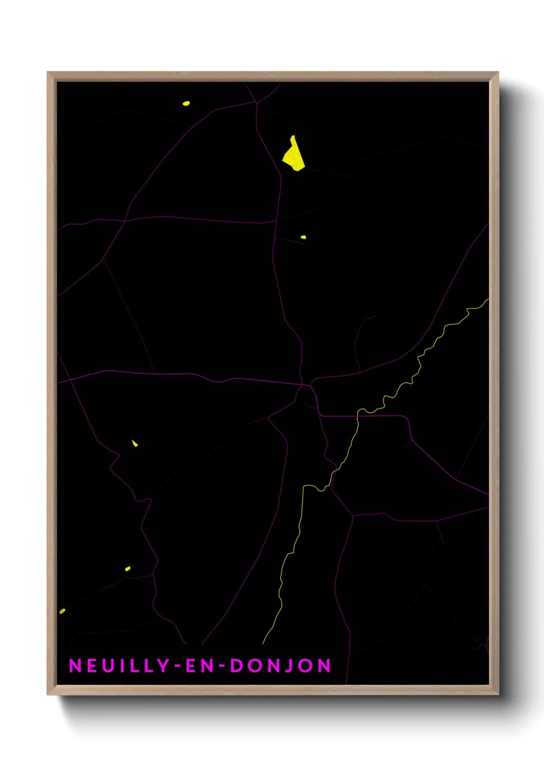 Une affiche de carte sur Neuilly-en-Donjon