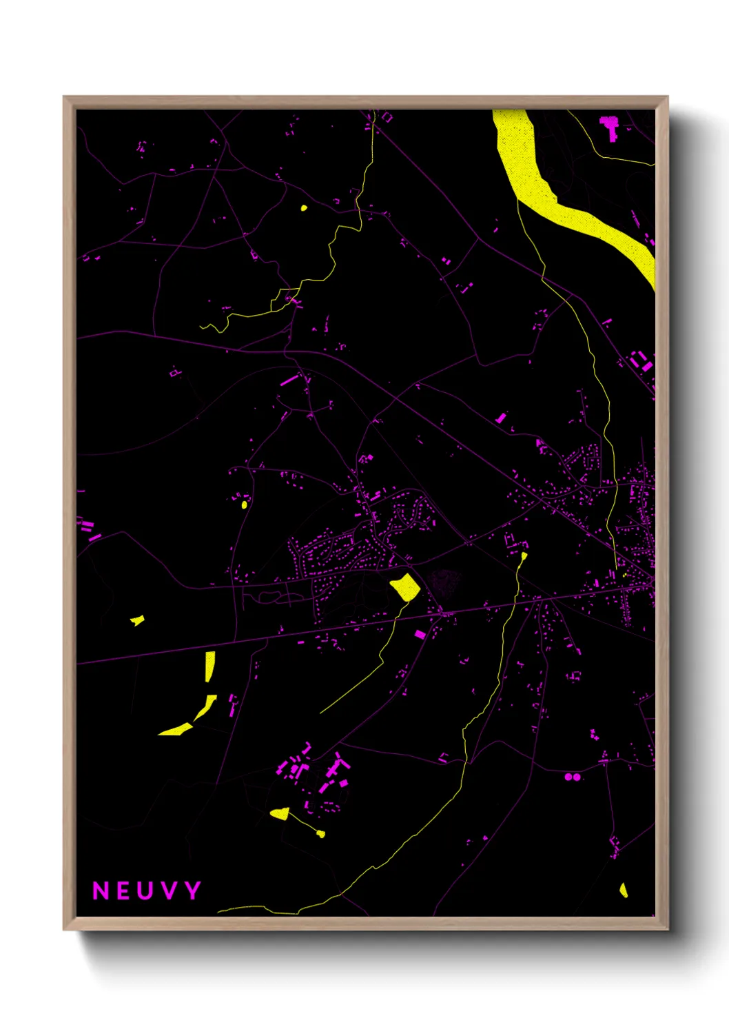 Une affiche de carte sur Neuvy