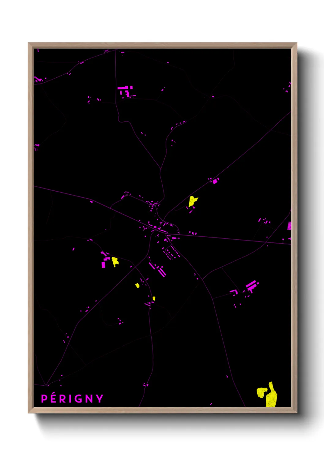 Une affiche de carte sur Périgny