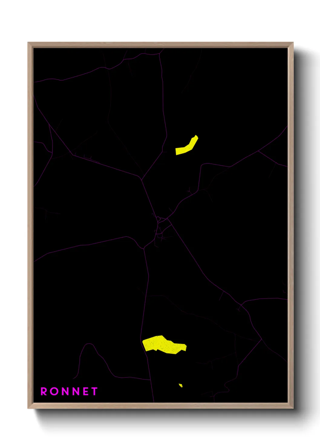 Une affiche de carte sur Ronnet