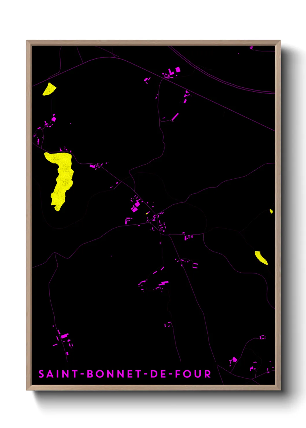 Une affiche de carte sur Saint-Bonnet-de-Four