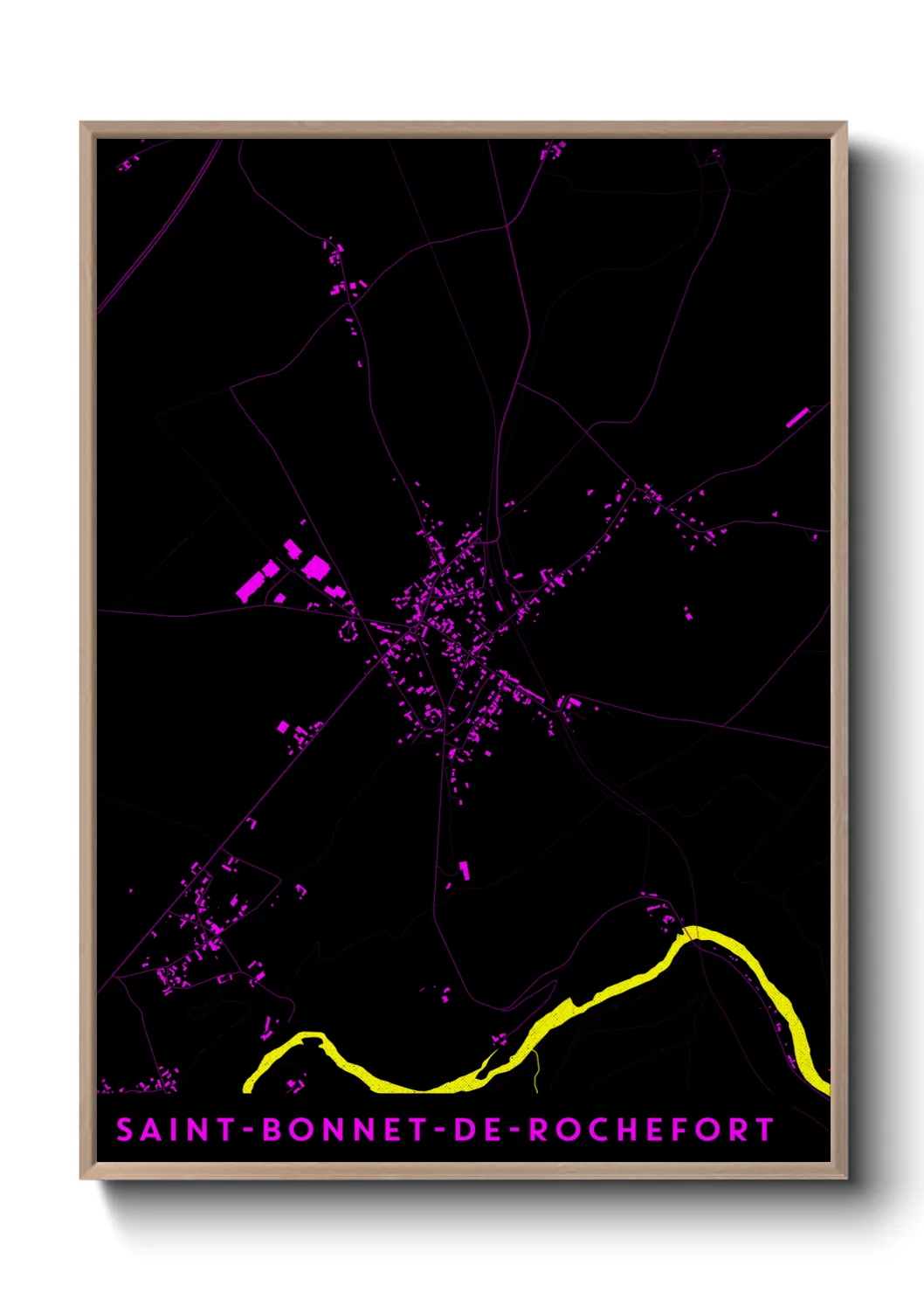 Une affiche de carte sur Saint-Bonnet-de-Rochefort