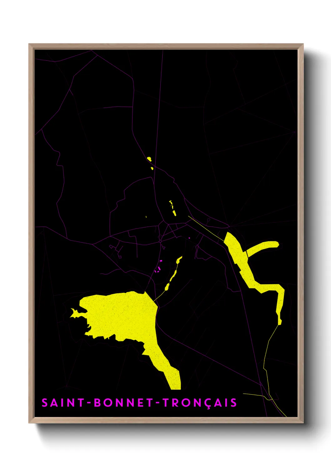 Une affiche de carte sur Saint-Bonnet-Tronçais