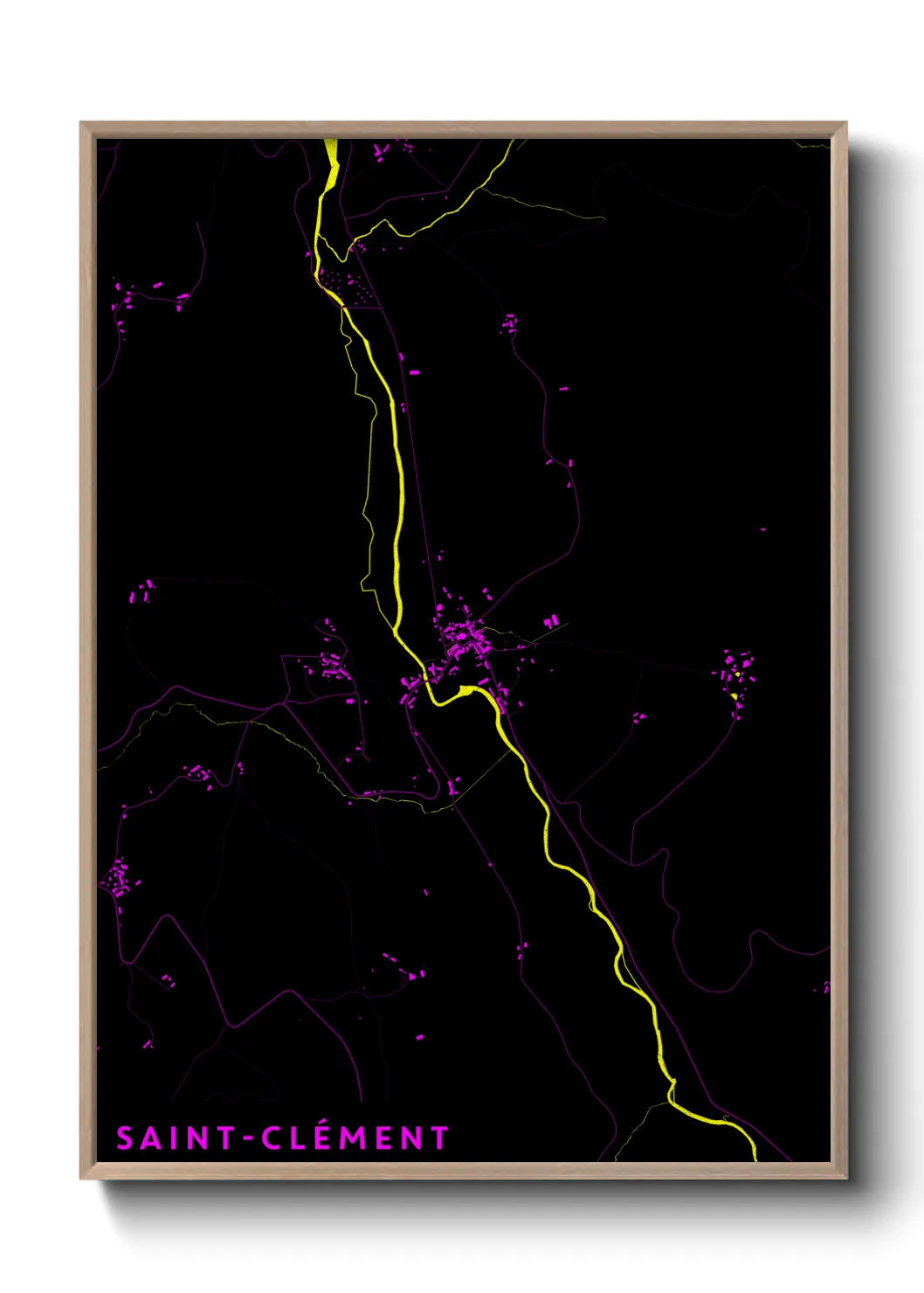 Une affiche de carte sur Saint-Clément