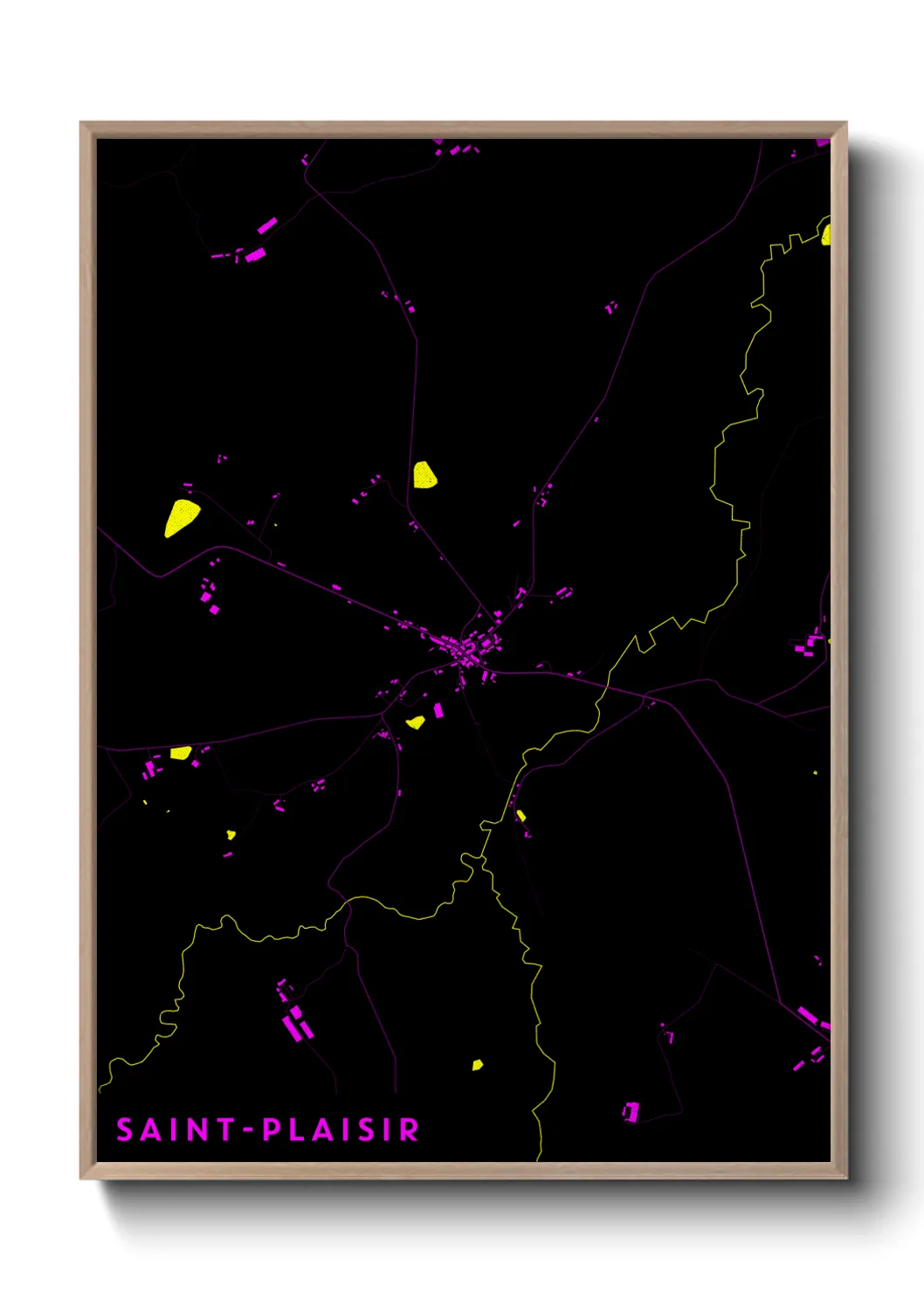 Une affiche de carte sur Saint-Plaisir