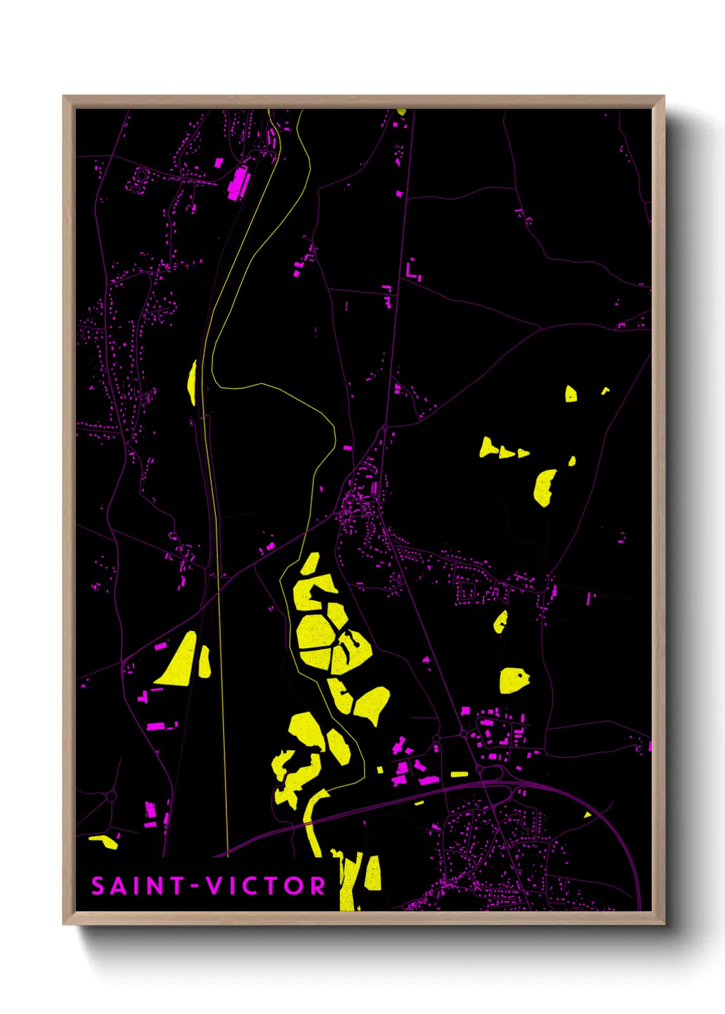 Une affiche de carte sur Saint-Victor