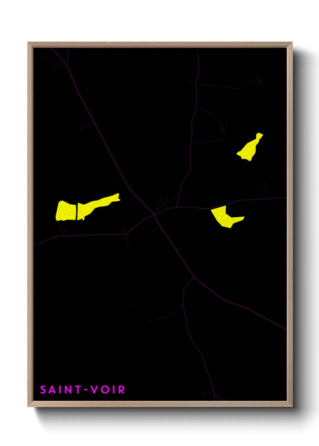 Une affiche de carte sur Saint-Voir