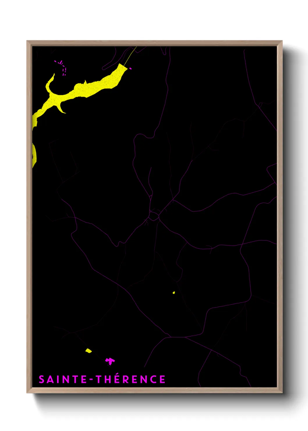 Une affiche de carte sur Sainte-Thérence