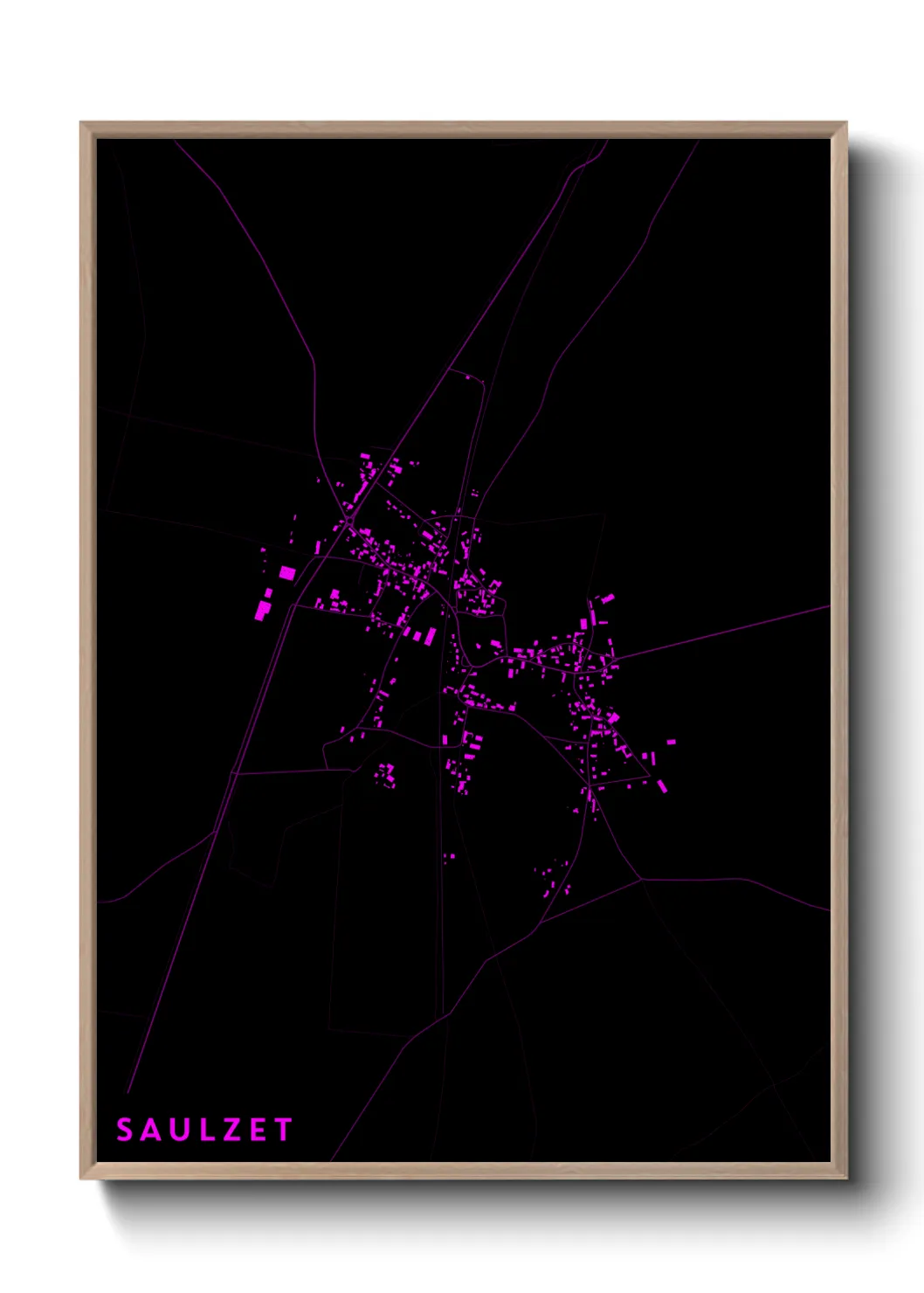 Une affiche de carte sur Saulzet