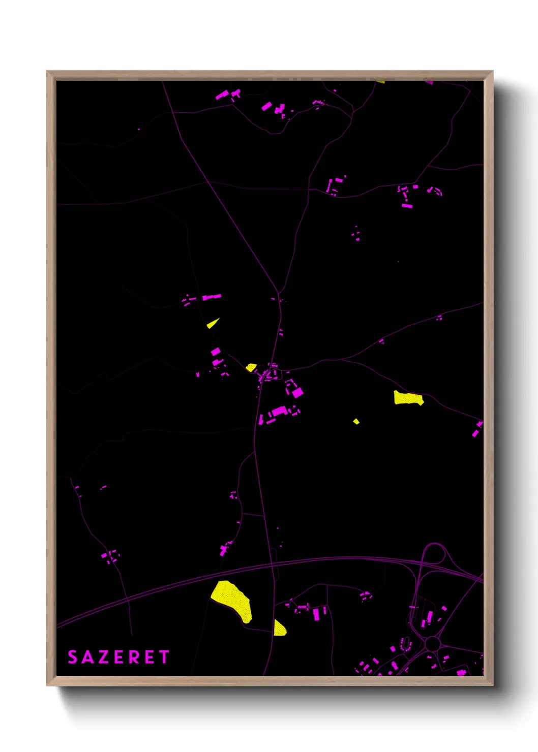 Une affiche de carte sur Sazeret