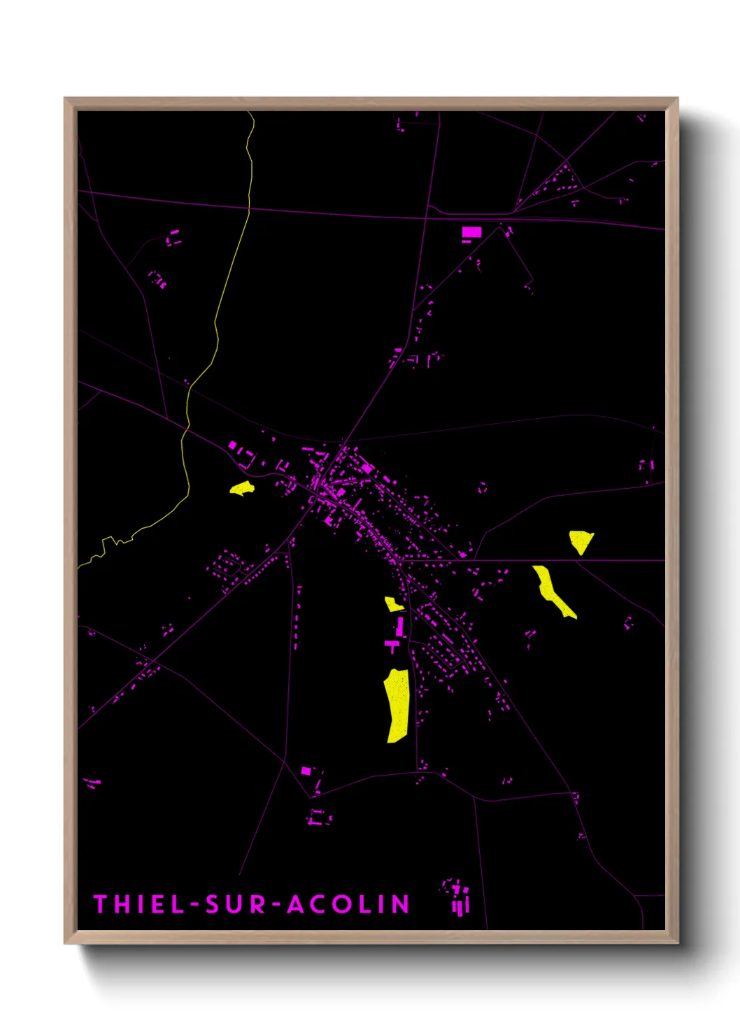 Une affiche de carte sur Thiel-sur-Acolin