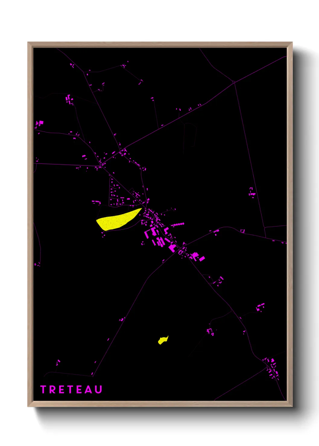 Une affiche de carte sur Treteau