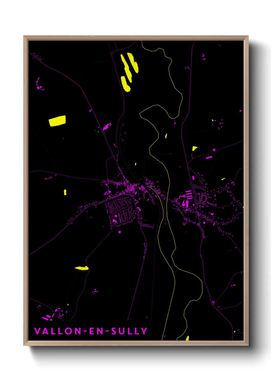 Une affiche de carte sur Vallon-en-Sully