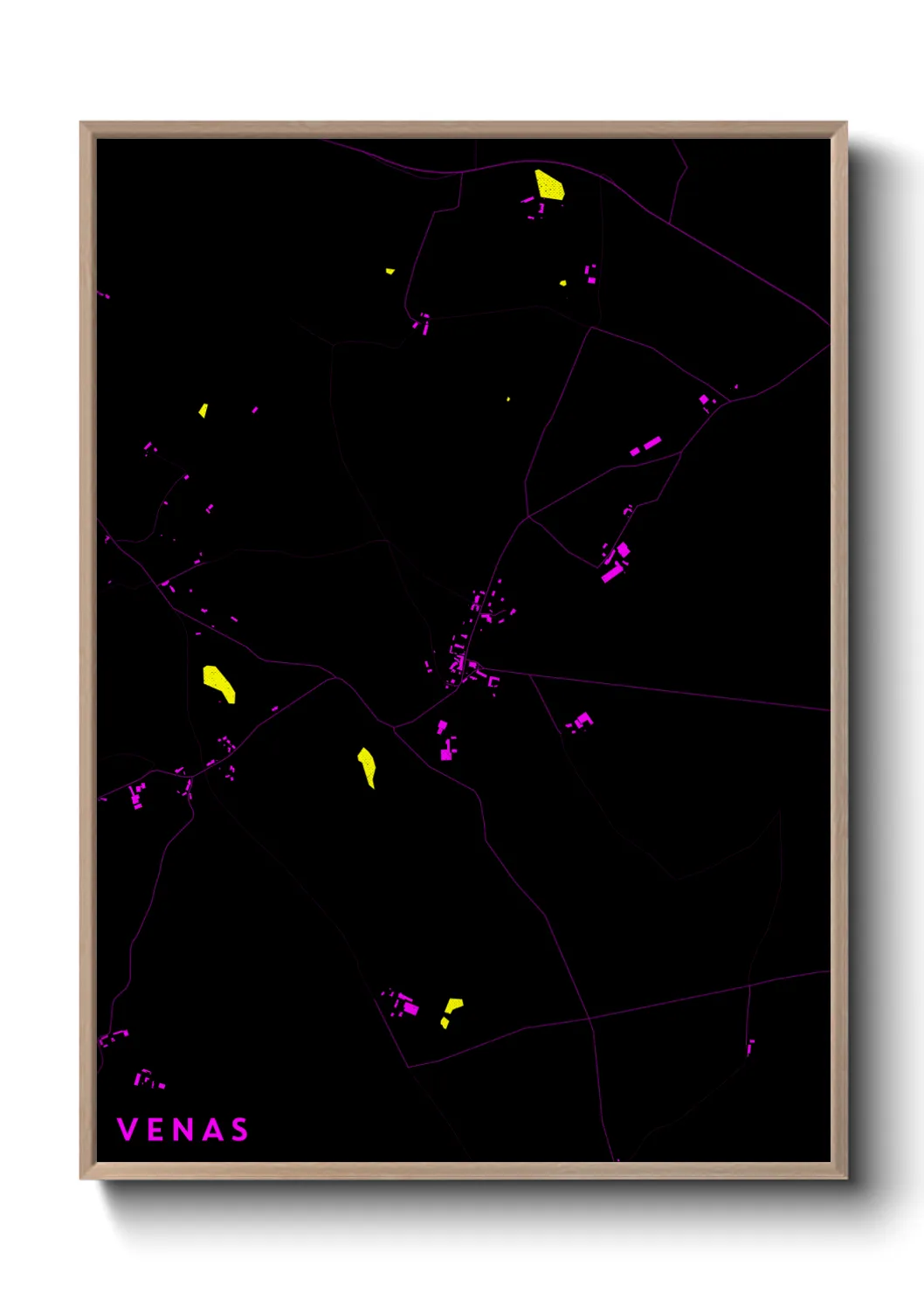 Une affiche de carte sur Venas