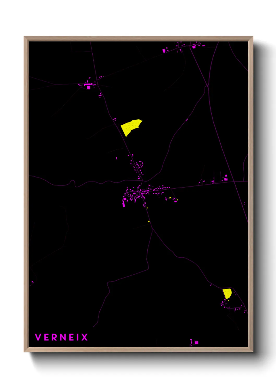 Une affiche de carte sur Verneix