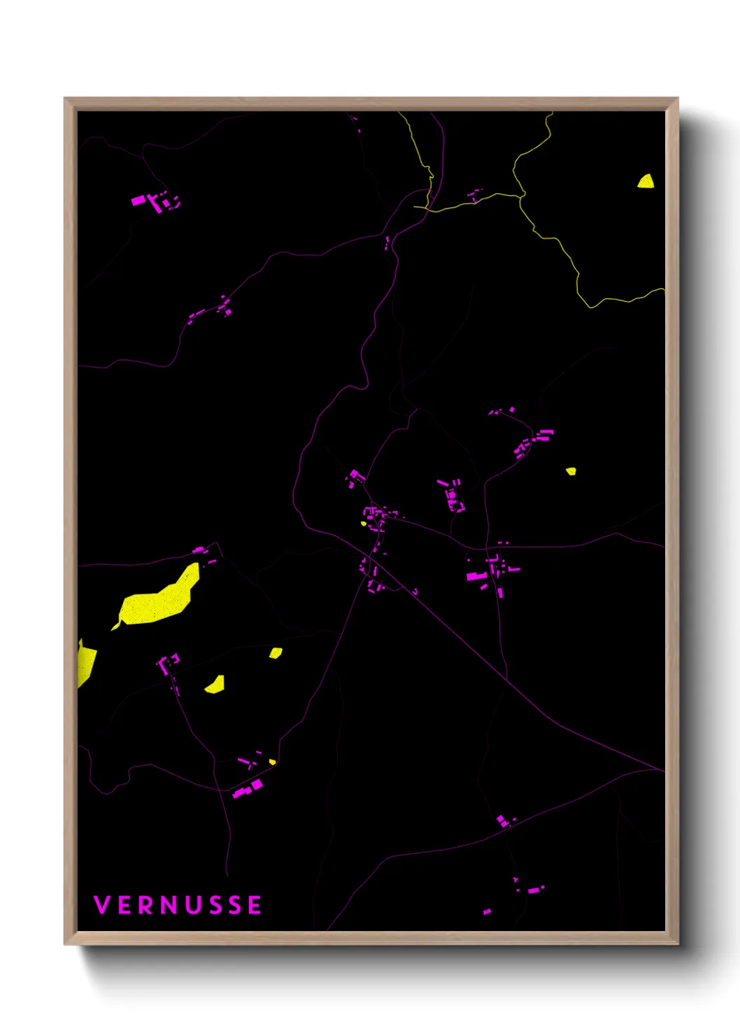 Une affiche de carte sur Vernusse