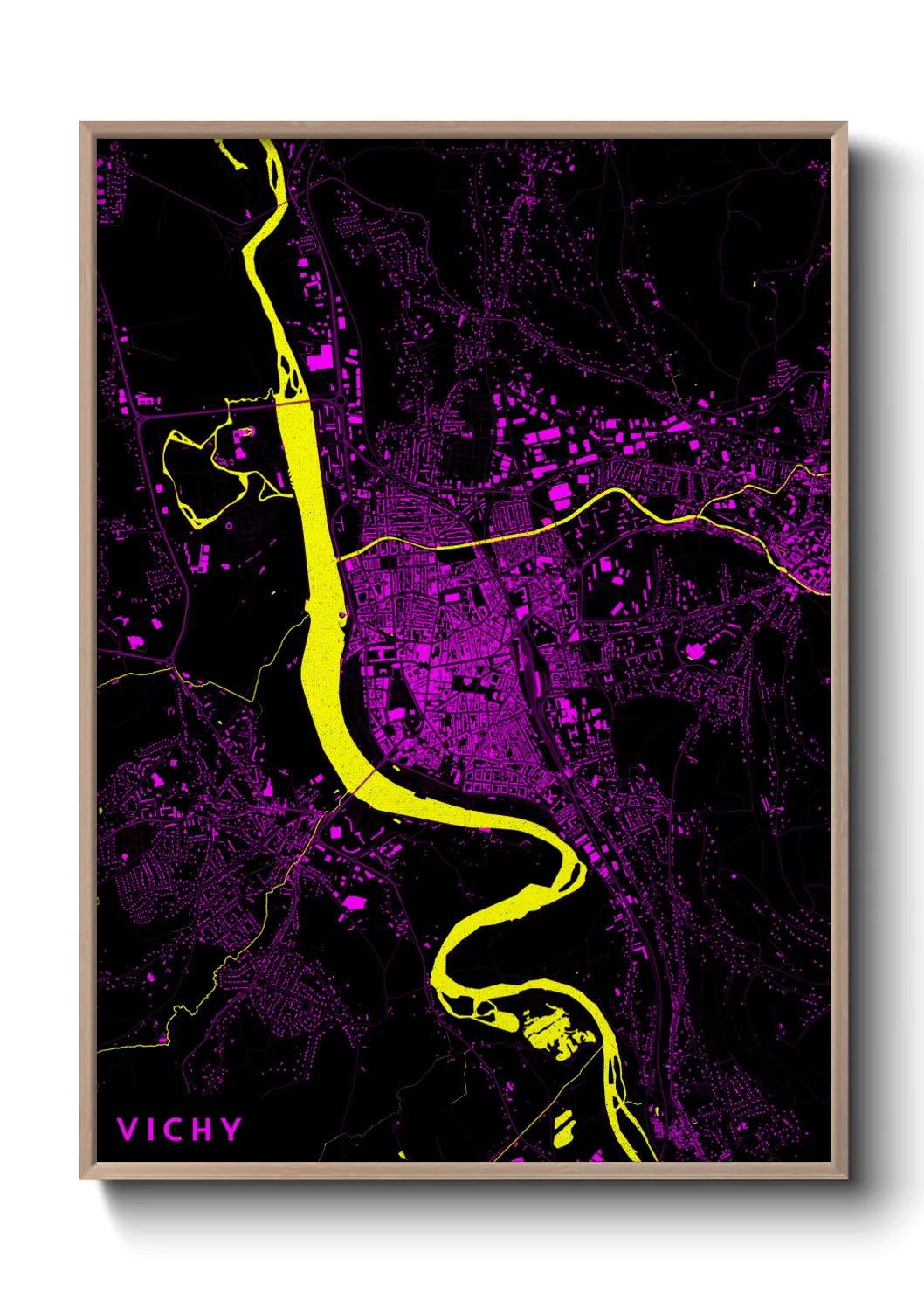 Une affiche de carte sur Vichy