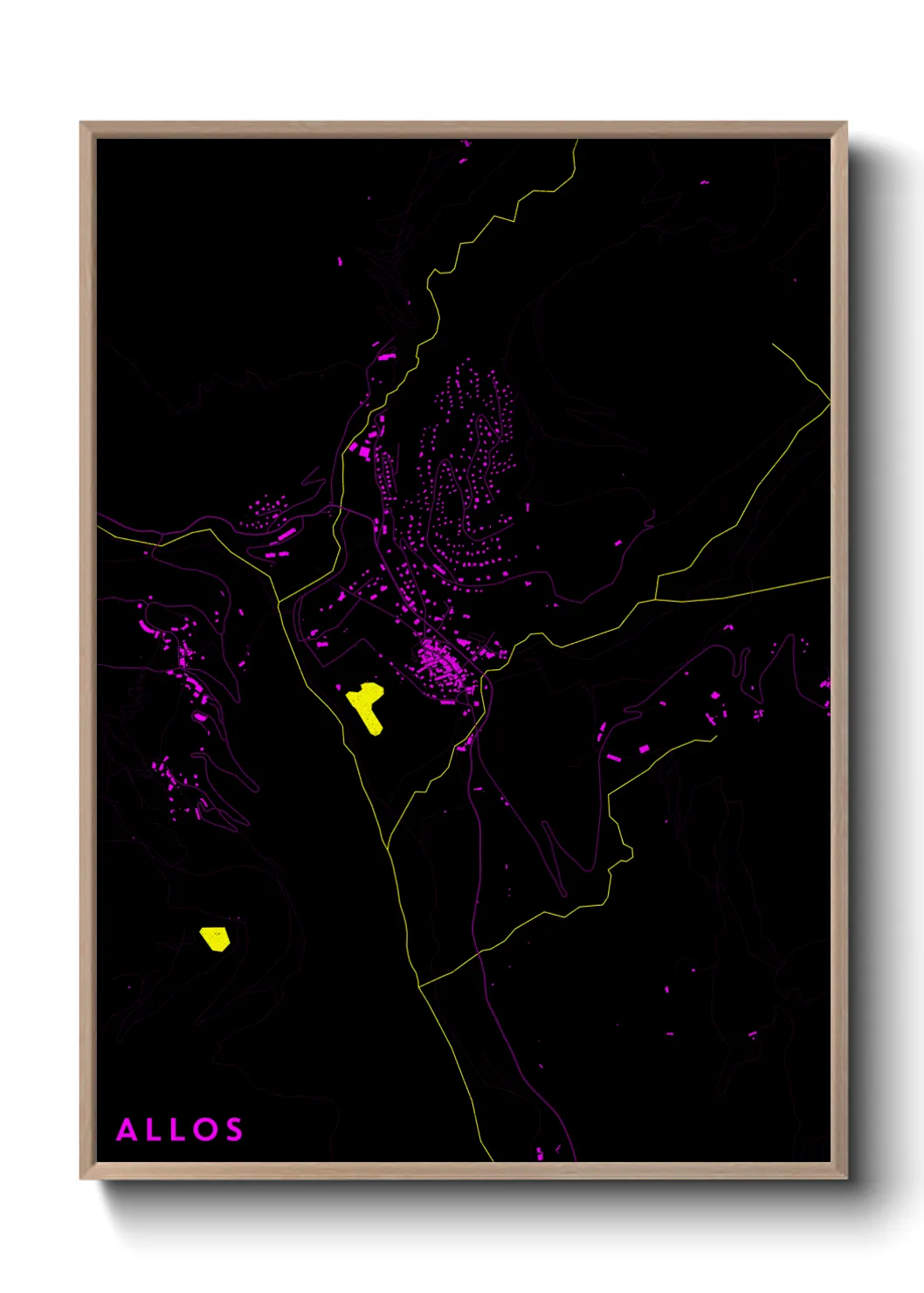 Une affiche de carte sur Allos