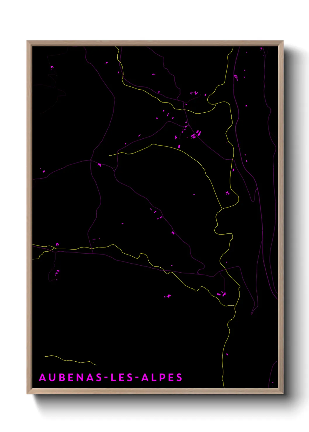 Une affiche de carte sur Aubenas-les-Alpes