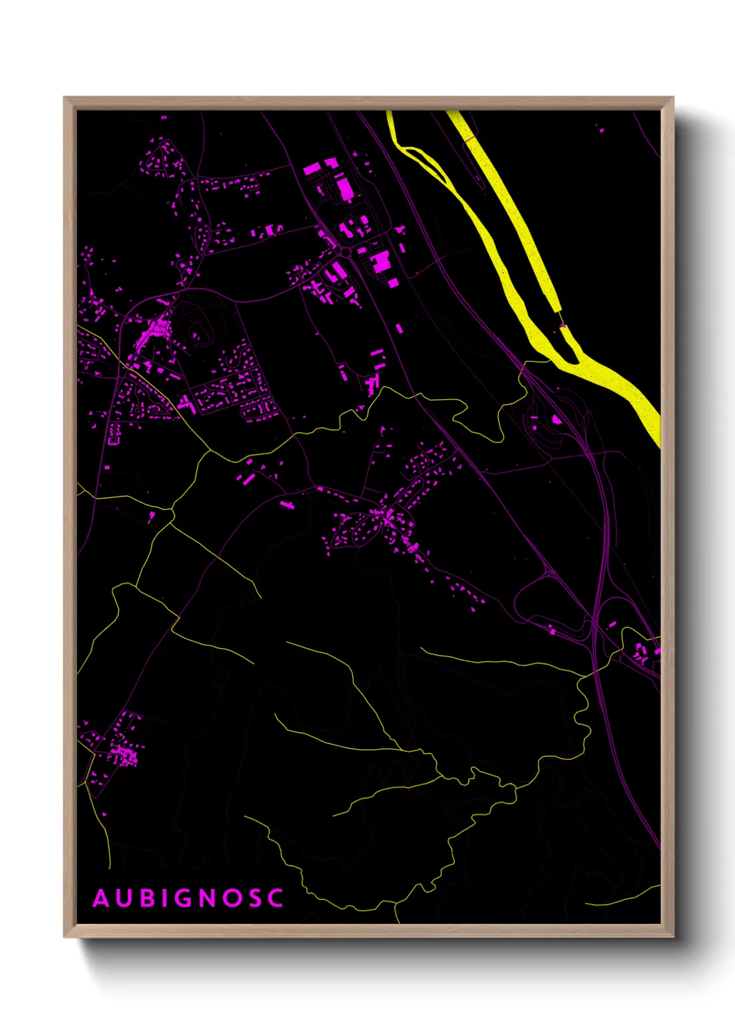 Une affiche de carte sur Aubignosc