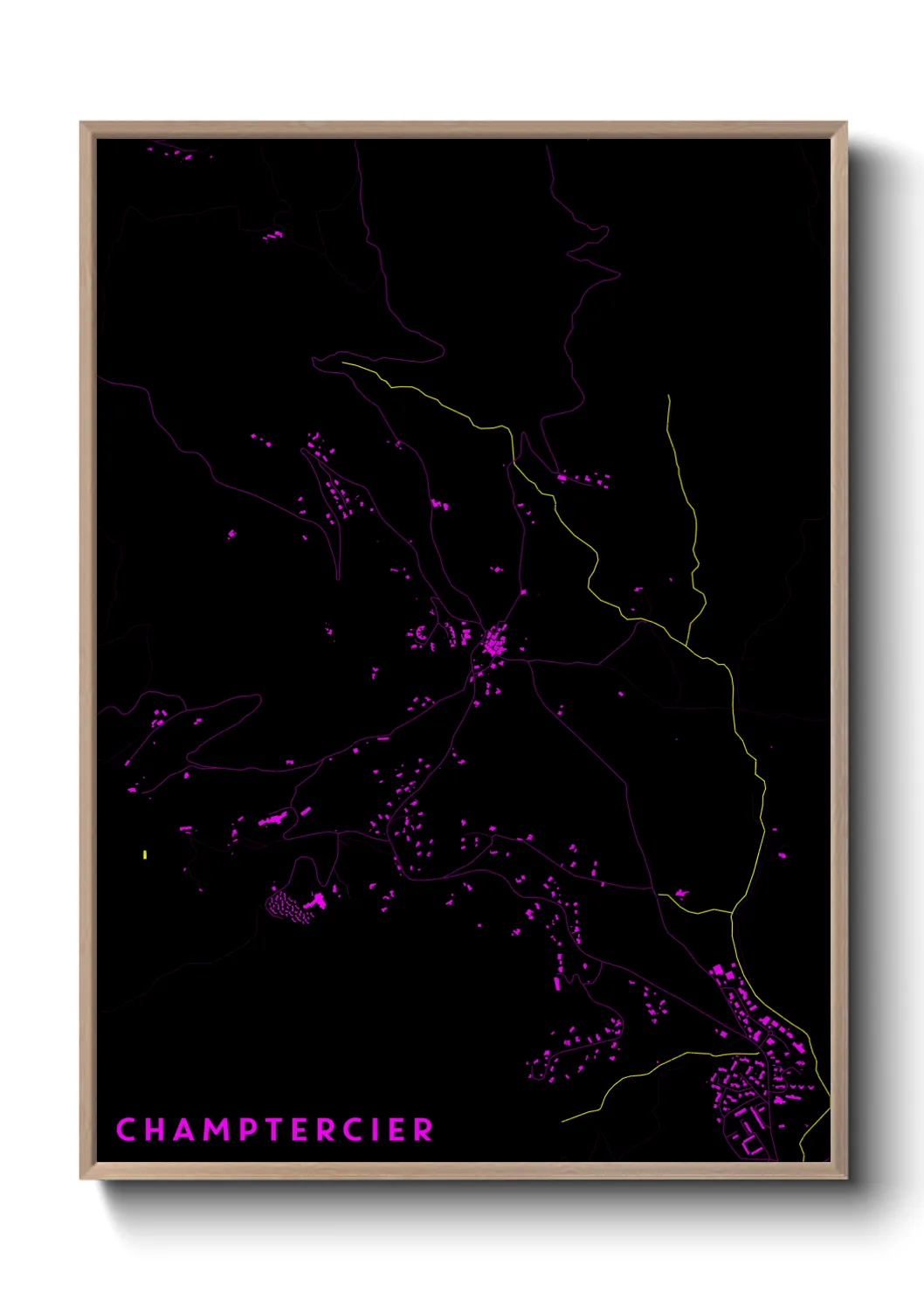 Une affiche de carte sur Champtercier