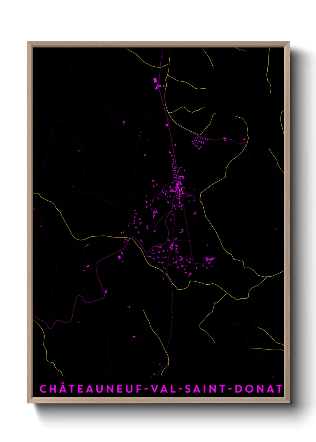 Une affiche de carte sur Châteauneuf-Val-Saint-Donat