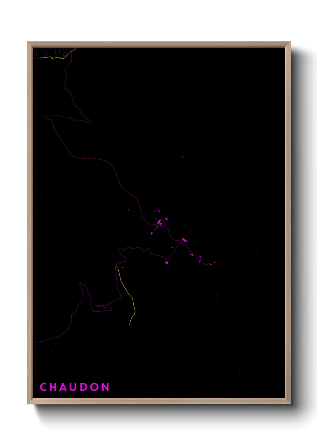 Une affiche de carte sur Chaudon