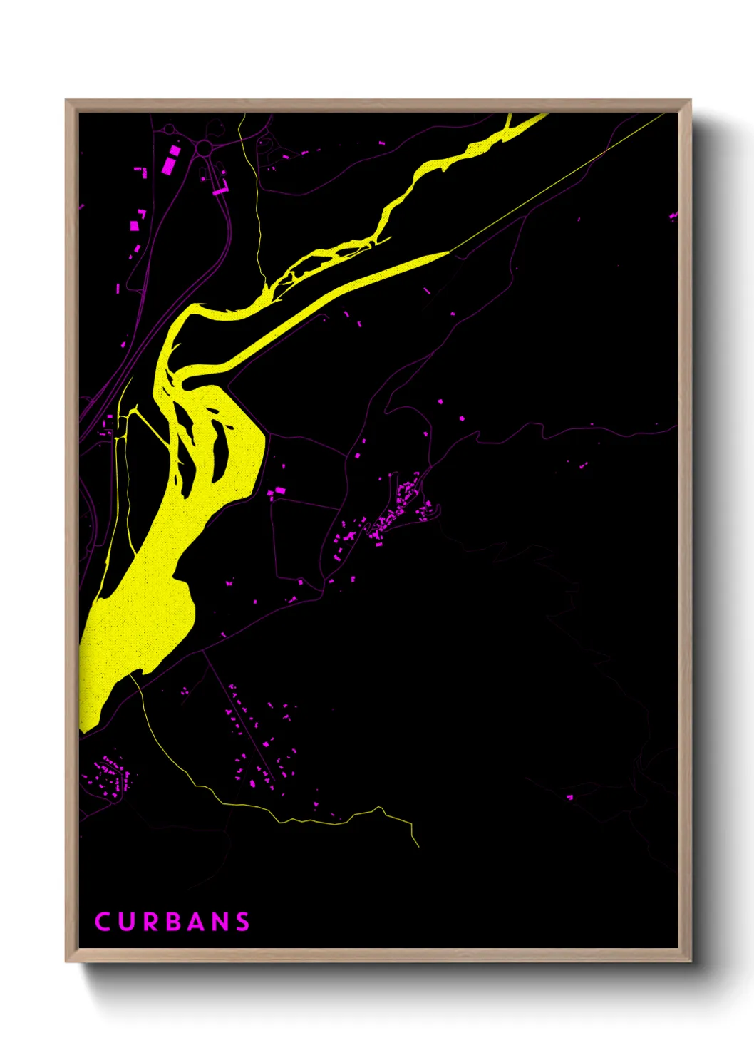 Une affiche de carte sur Curbans