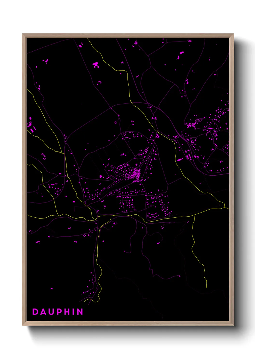 Une affiche de carte sur Dauphin