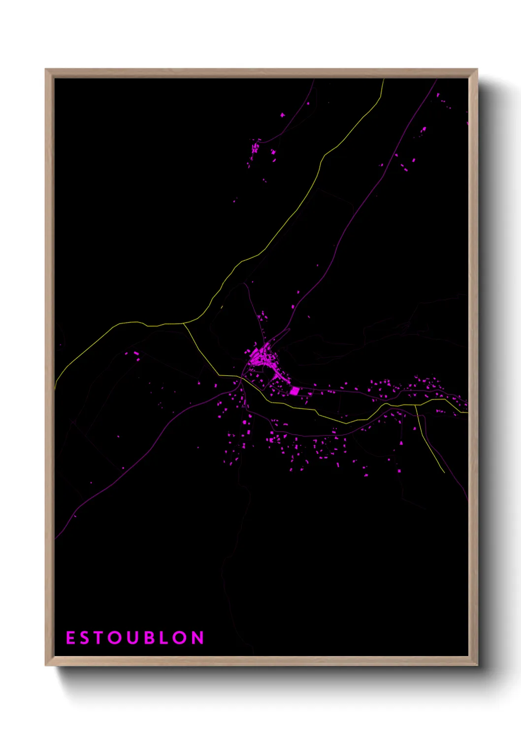 Une affiche de carte sur Estoublon