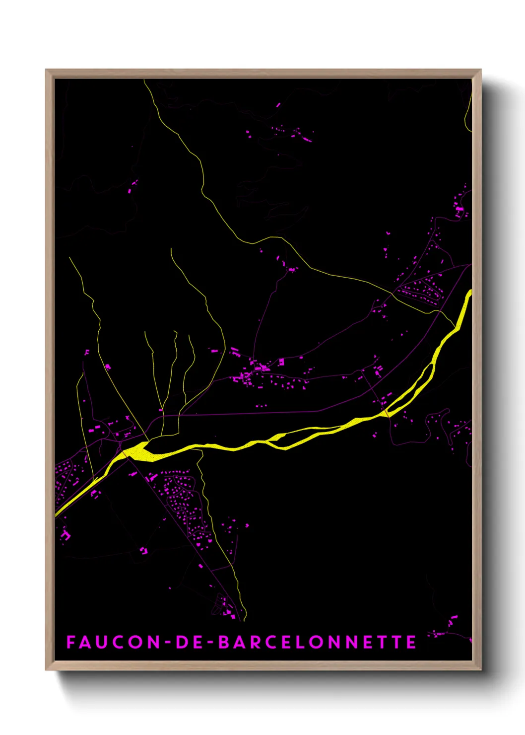 Une affiche de carte sur Faucon-de-Barcelonnette
