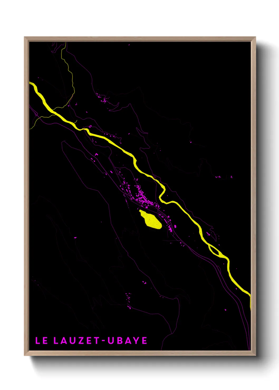 Une affiche de carte sur Le Lauzet-Ubaye