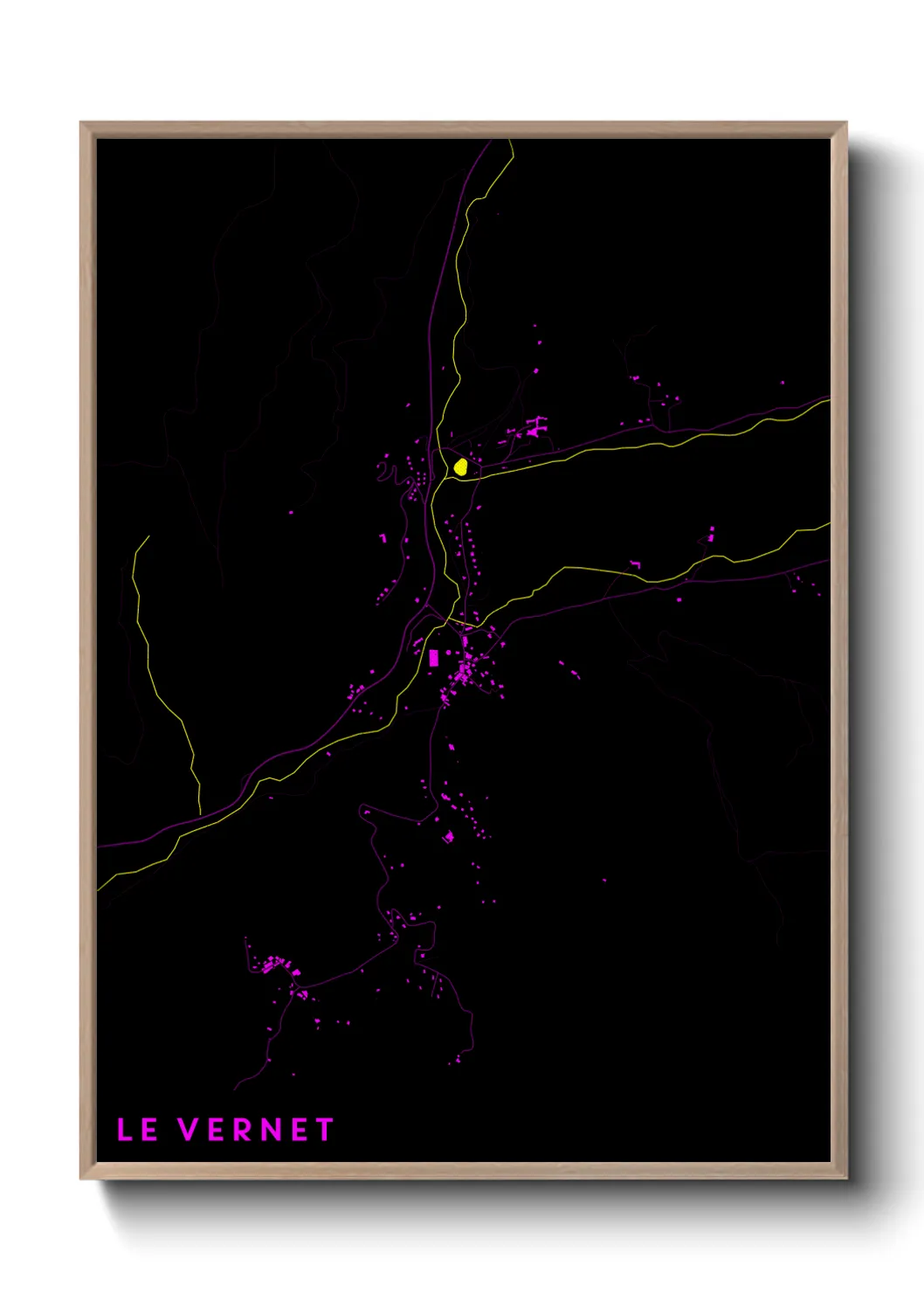 Une affiche de carte sur Le Vernet