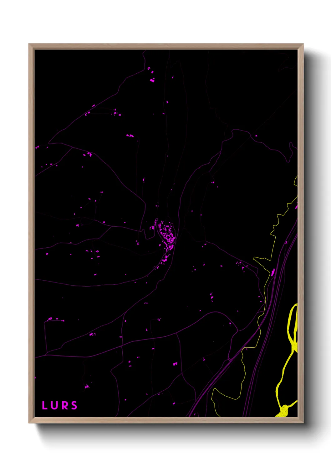 Une affiche de carte sur Lurs