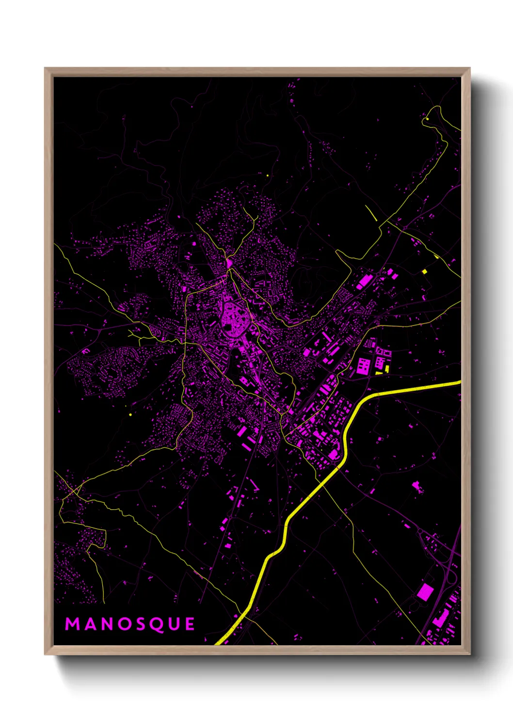 Une affiche de carte sur Manosque