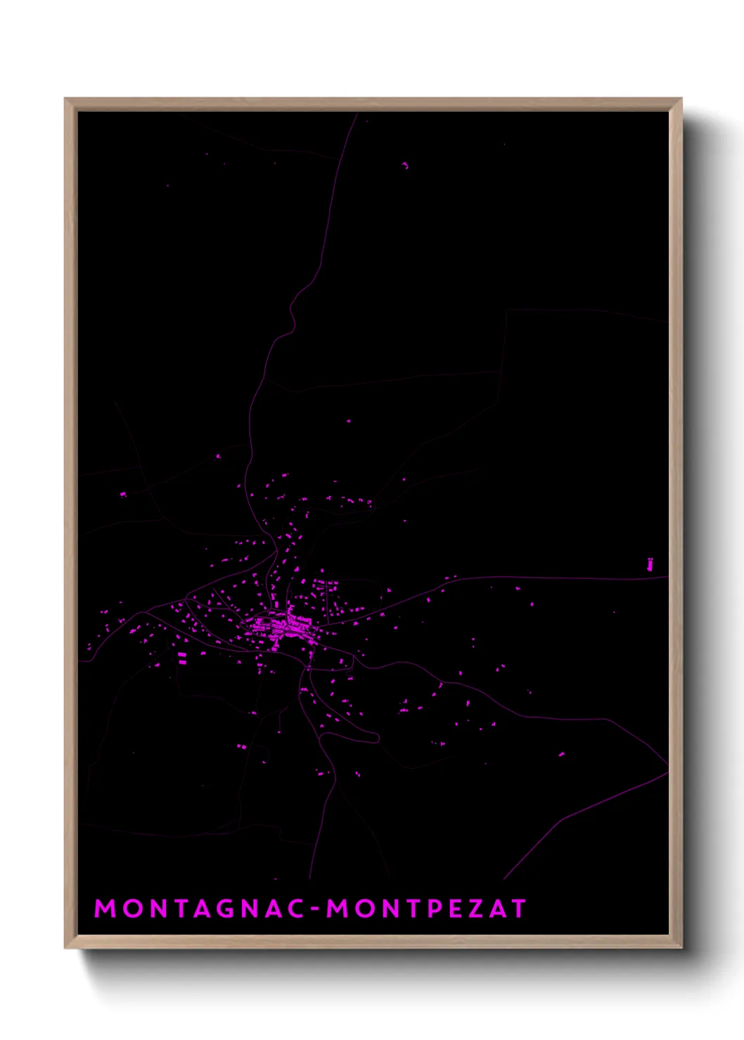 Une affiche de carte sur Montagnac-Montpezat